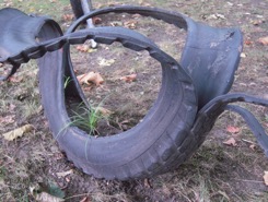 Zerschnittener Fahrradmantel