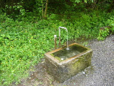 Rechteckiges Steinwasserbecken