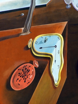 Ausschnitt eines Bildes Dalis, zerfliessende Taschenuhr