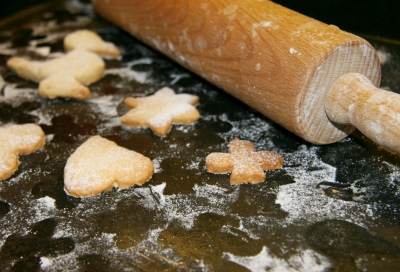 Plätzchen und Nudelholz