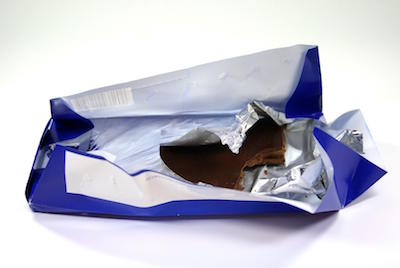 ausgepackte Tafel Schokolade