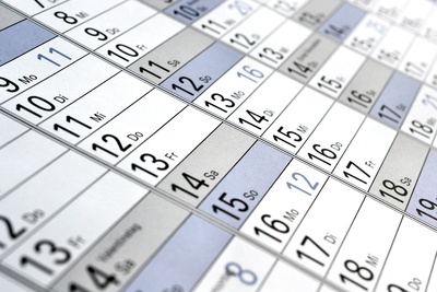 Nahaufnahme Wandkalender