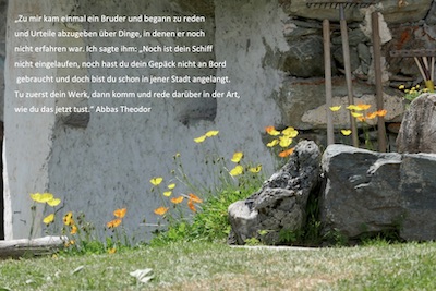 Sommerblumen und Gartengeräte