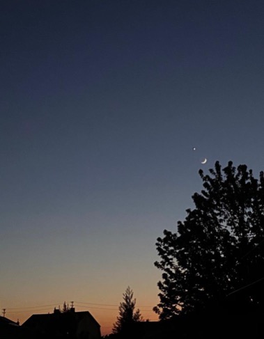 Mond und Stern am Himmel Mond und Stern am Himmel