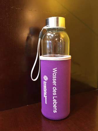 Trinkflasche mit Aufdruck: Wassers des Lebens