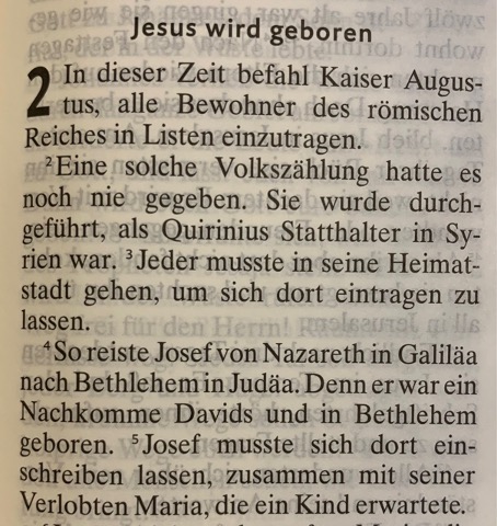 Beginn der Weihnachtsgeschichte, Lukas 2 Beginn der Weihnachtsgeschichte, Lukas 2