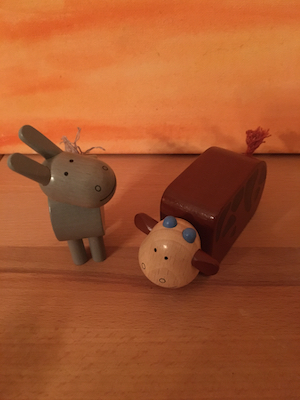 Holzfiguren Ochs und Esel