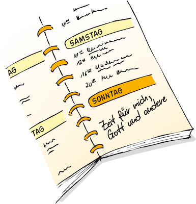 Voller Terminkalender mit Zeit am Sonntag Voller Terminkalender mit Zeit am Sonntag
