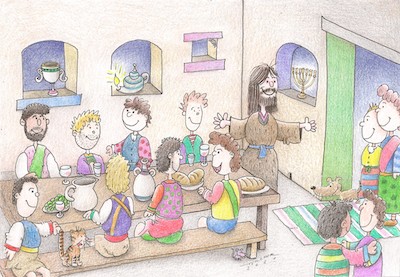 Abendmahl im Comicstil