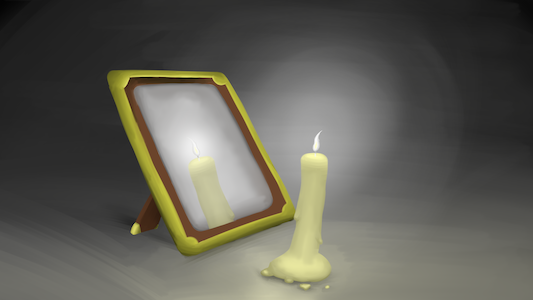 Kerze vor einem Spiegel Kerze vor einem Spiegel