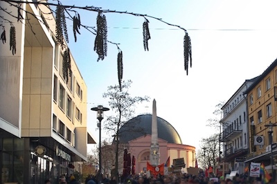 Fußgängerzone und St. Ludwig in Darmstadt